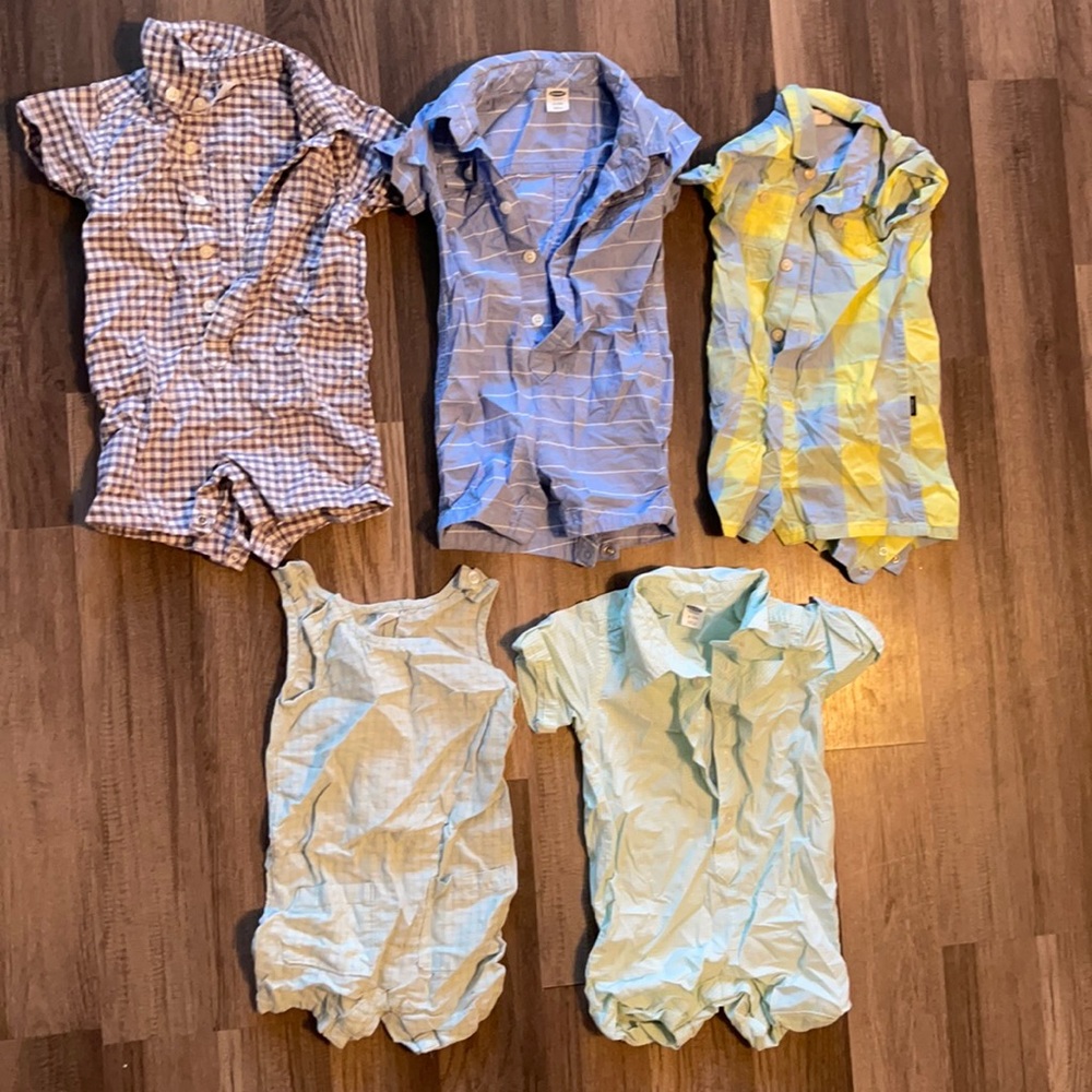 Set of 5 baby boy one pieces